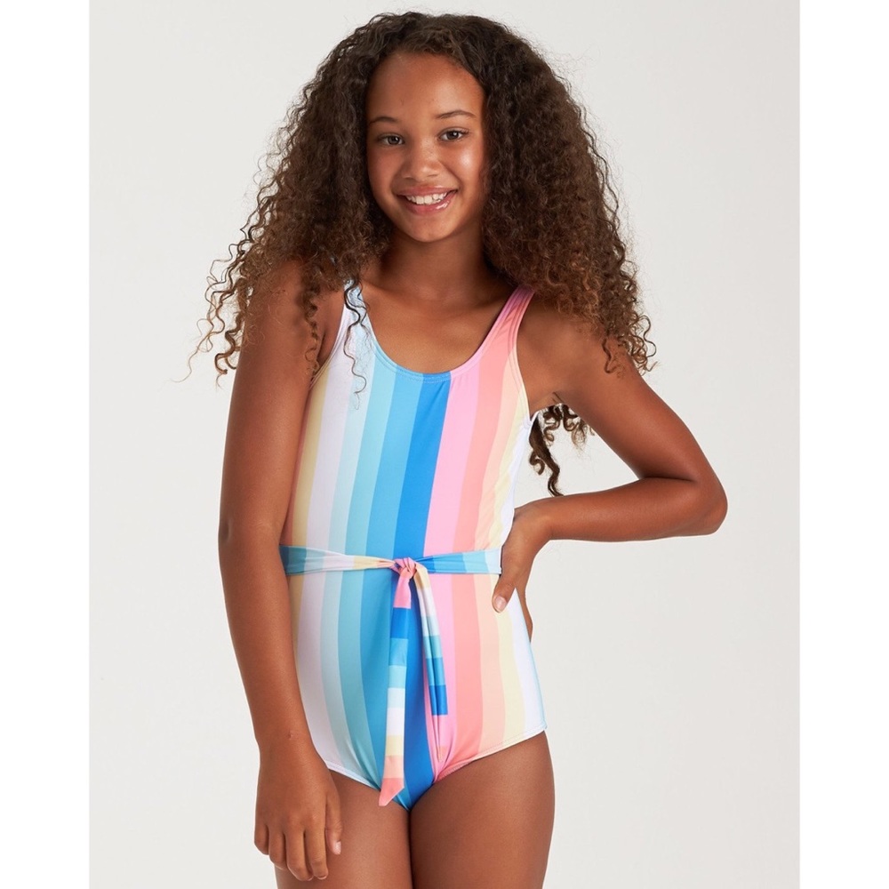 Billabong Girls’ One Piece Multi-Colored Striped Swimsuit